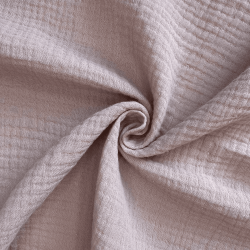 Ткань Муслин Жатый, цвет Пыльно-Розовый (на отрез)  в Курске