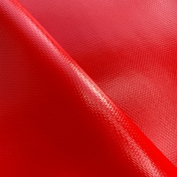 Ткань ПВХ 600 гр/м2 плотная, Красный (Ширина 150см), на отрез  в Курске