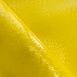 Ткань ПВХ 600 гр/м2 плотная, Жёлтый (Ширина 150см), на отрез  в Курске