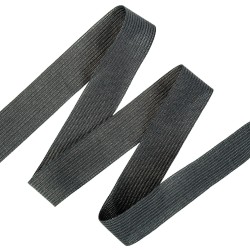 Окантовочная лента-бейка, цвет Чёрный 22мм (на отрез)  в Курске