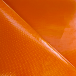 Тентовый материал ПВХ 450 гр/м2, Оранжевый (Ширина 160см), на отрез  в Курске, 450 г/м2, 699 руб