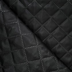 Стеганая подкладочная ткань с синтепоном (100гр/м2), цвет Черный (на отрез)  в Курске
