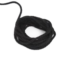 Шнур для одежды тип 2,  Чёрный (плетено-вязаный/полиэфир)  в Курске