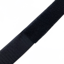 Контактная лента 40мм (38мм) цвет Черный (велькро-липучка, на отрез)  в Курске